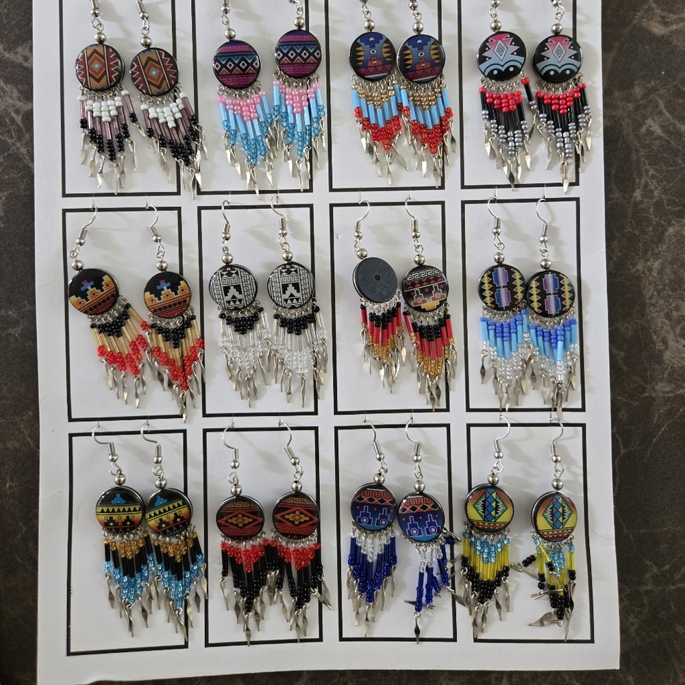Colorful Beaded Dangle Earrings